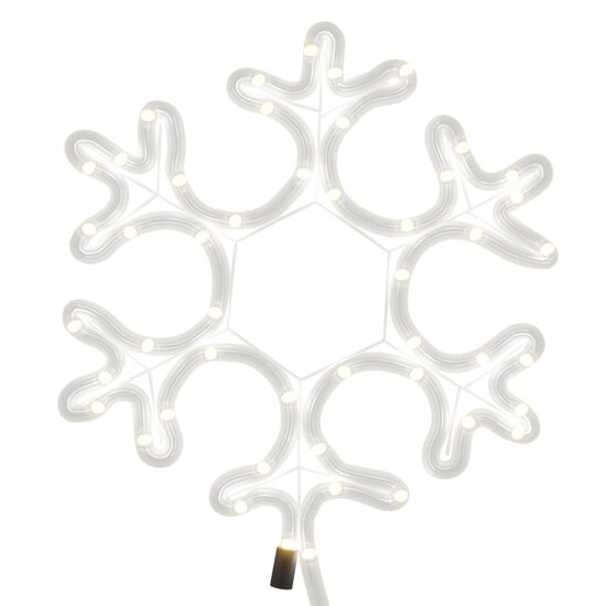 Kerstfiguur sneeuwvlok met 48 warmwitte LED&#039;s 27x27 cm