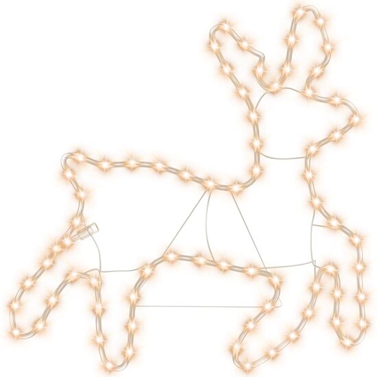 Kerstfiguur Rendier Met 72 Warmwitte Led&#039;s 57X55X4,5 Cm 1