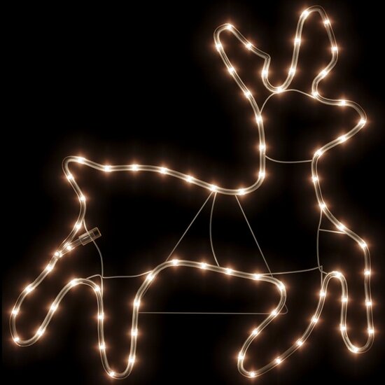 Kerstfiguur Rendier Met 72 Warmwitte Led&#039;s 57X55X4,5 Cm 1