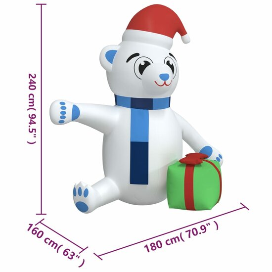 Kerstbeer Met Led&#039;s Opblaasbaar 1 240 cm