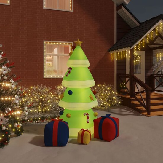 Kerstboom met LED&#039;s opblaasbaar 240 cm