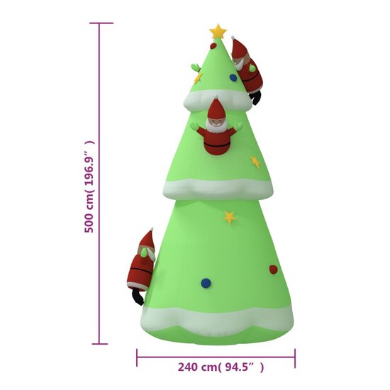 Kerstboom Opblaasbaar Met Led&#039;s 500 Cm 1