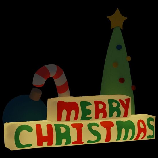 Decoratie &amp;quot;Merry Christmas&amp;quot; Met Led&#039;s Opblaasbaar 197 Cm