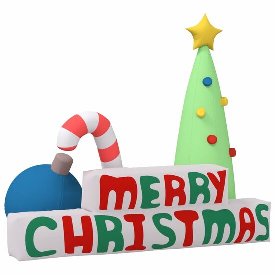 Decoratie &amp;quot;Merry Christmas&amp;quot; Met Led&#039;s Opblaasbaar 197 Cm