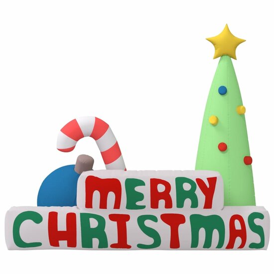 Decoratie &amp;quot;Merry Christmas&amp;quot; Met Led&#039;s Opblaasbaar 197 Cm