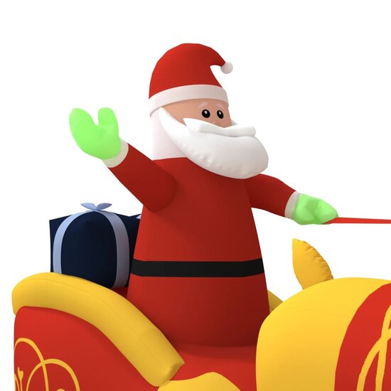 Kerstdecoratie Kerstman En Rendieren Opblaasbaar Led 1 130 cm