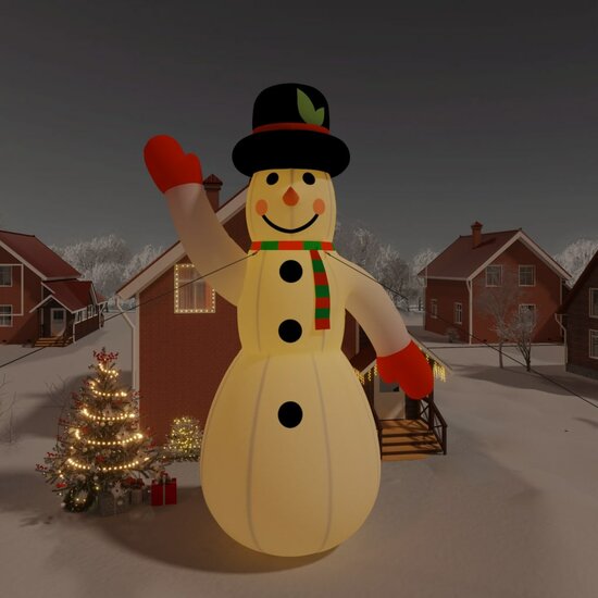 Sneeuwpop Met Led&#039;s Opblaasbaar 1000 cm