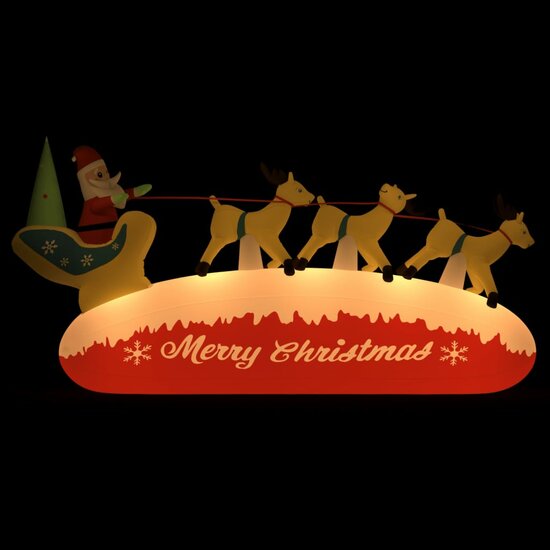 Kerstdecoratie Kerstman En Rendieren Opblaasbaar Led 1 145 cm