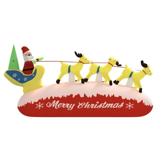 Kerstdecoratie Kerstman En Rendieren Opblaasbaar Led 1 145 cm