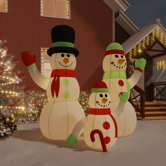 Sneeuwpopfamilie Opblaasbaar Met Led&#039;s 360 cm