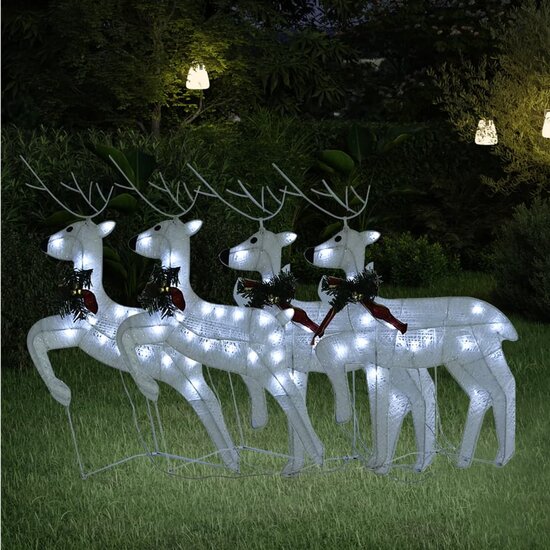 Kerstrendieren 4 st 80 LED&#039;s wit