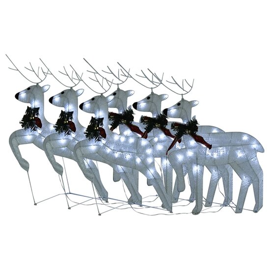 Kerstrendieren 6 st 120 LED&#039;s wit