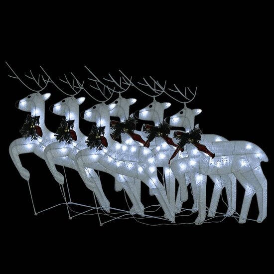 Kerstrendieren 6 st 120 LED&#039;s wit