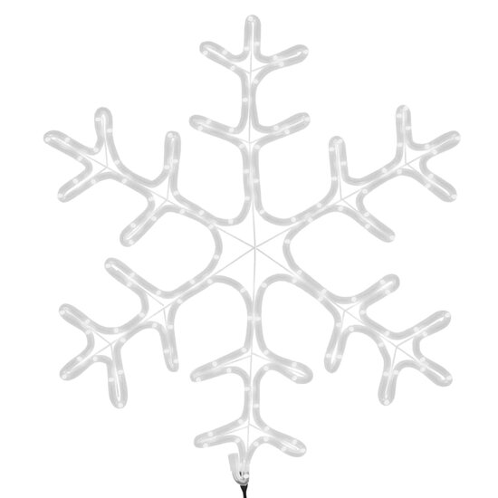 Kerstfiguur sneeuwvlok met LED&#039;s 2 st 59x59 cm warmwit