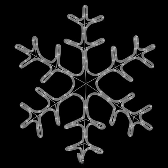 Kerstfiguur sneeuwvlok met LED&#039;s 2 st 59x59 cm warmwit