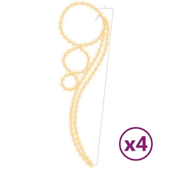 Lichtkabels 4 st balvormig 115,5x35x4,5 cm warmwit