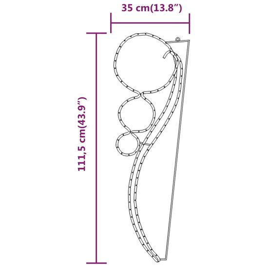 Lichtkabels 4 st balvormig 115,5x35x4,5 cm warmwit