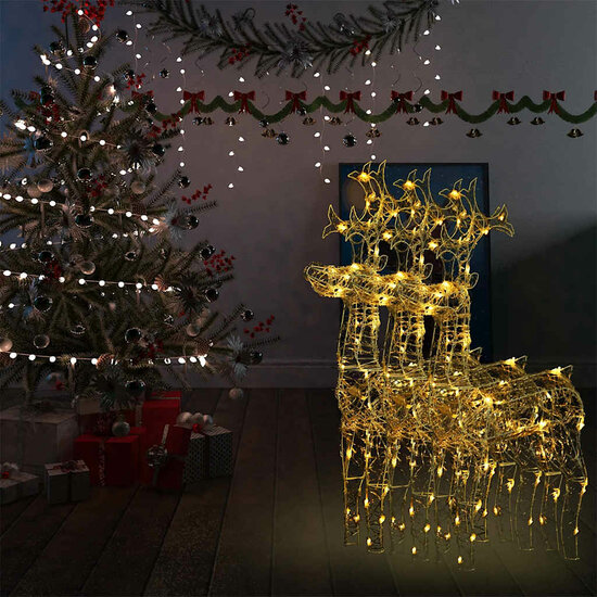 Kerstversiering Rendier Acryl Warmwit 1 3 60 x 16 x 100 cm