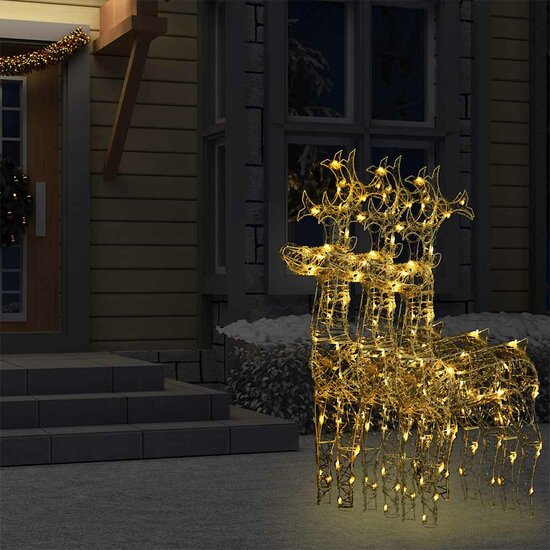 Kerstversiering Rendier Acryl Warmwit 1 3 60 x 16 x 100 cm