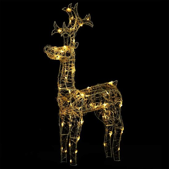 Kerstversiering Rendier Acryl Warmwit 1 3 60 x 16 x 100 cm