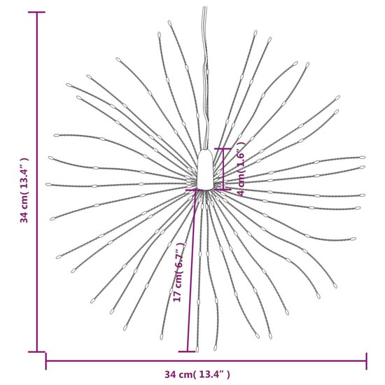 Kerstverlichting Vuurwerk 140 Te Led&#039;s 17 Cm Koudwit