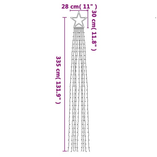 Kerstboomverlichting 320 Te Led&#039;s 375 Cm Koudwit