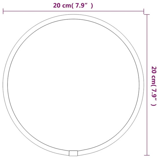 Wandspiegel rond &Oslash;20 cm goudkleurig