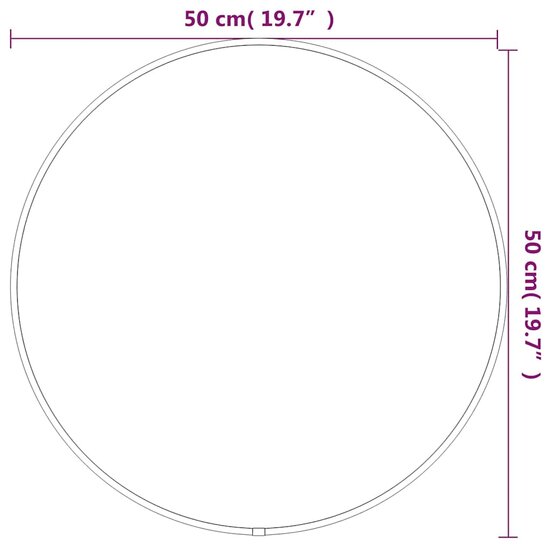 Wandspiegel rond &Oslash;50 cm zwart