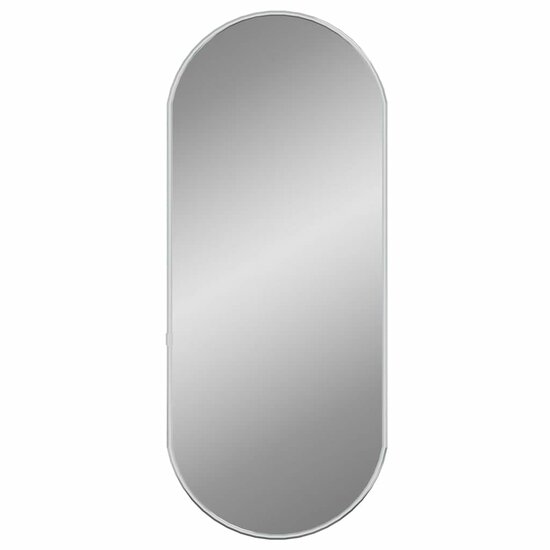 Wandspiegel 60x25 cm ovaal zilverkleurig