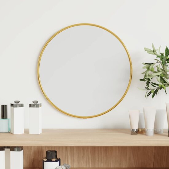 Wandspiegel rond &Oslash;30 cm goudkleurig