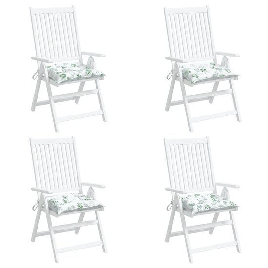 Stoelkussens 4 st 50x50x7 cm stof bladpatroon