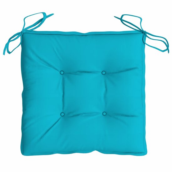 Stoelkussens 2 st 40x40x7 cm stof turquoise