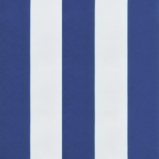 Stoelkussens 4 st gestreept 40x40x7 cm stof wit en blauw