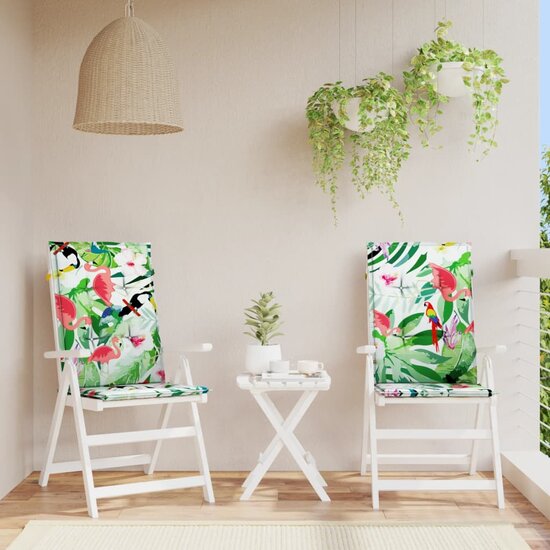 Tuinstoelkussens Stof Meerkleurig 2 120 x 50 x 3 cm Groen en roze