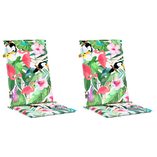 Tuinstoelkussens Stof Meerkleurig 2 120 x 50 x 3 cm Groen en roze