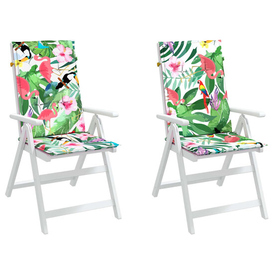 Tuinstoelkussens Stof Meerkleurig 2 120 x 50 x 3 cm Groen en roze