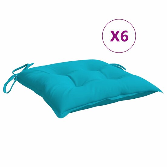 Stoelkussens Stof Turquoise 6 50 x 50 x 7 cm