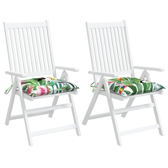 Stoelkussens Stof Meerkleurig Groen En Roze 2 40 x 40 x 7 cm