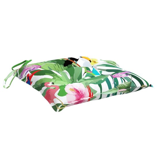 Stoelkussens Stof Meerkleurig Groen En Roze 2 40 x 40 x 7 cm