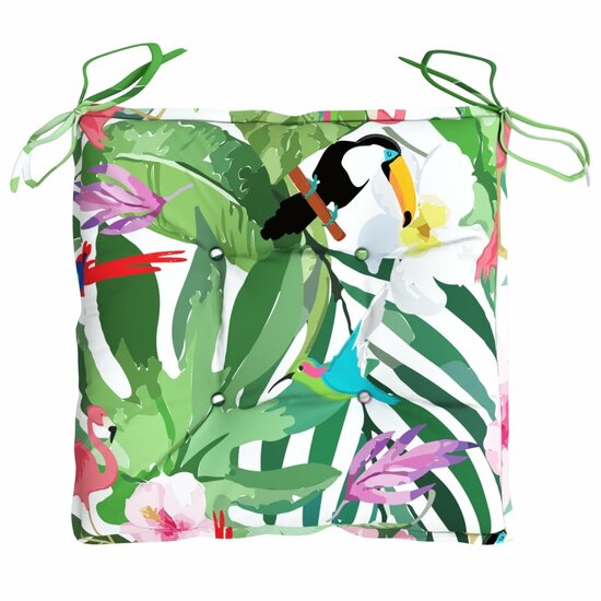 Stoelkussens Stof Meerkleurig Groen En Roze 2 40 x 40 x 7 cm