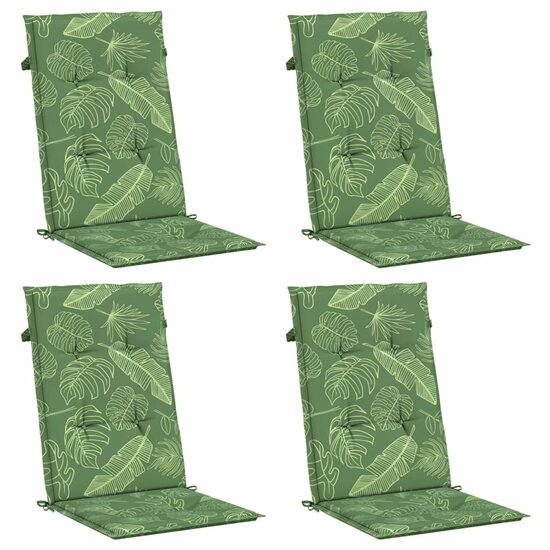 Stoelkussens Hoge Rug Bladpatroon Stof 4 120 x 50 x 3 cm Bladontwerp