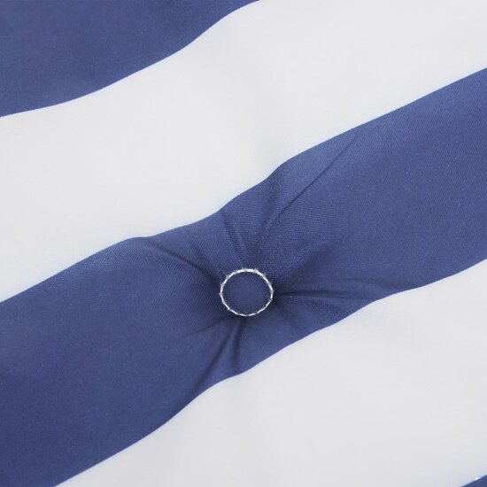 Stoelkussens Lage Rug Gestreept Stof En 6 100 x 50 x 4 cm Blauw en wit