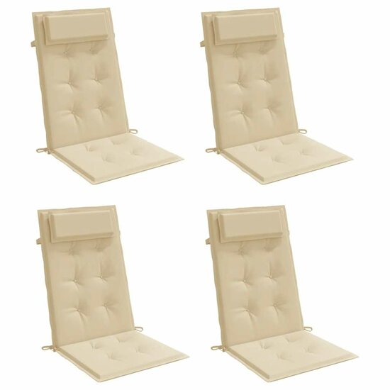 Stoelkussens Hoge Rug Oxford Stof 4 Beige