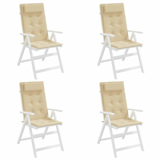 Stoelkussens Hoge Rug Oxford Stof 4 Beige