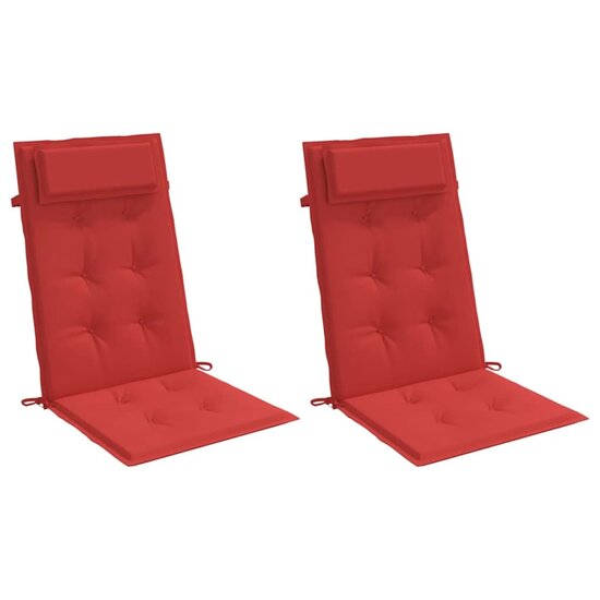Stoelkussens Hoge Rug Oxford Stof 2 Rood