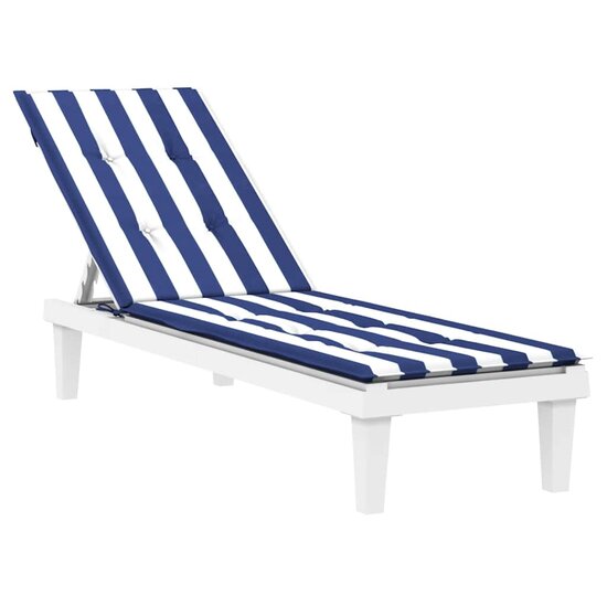 Terrasstoelkussen Gestreept Oxford Stof Blauw en wit