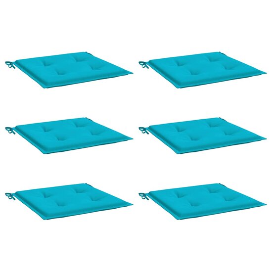 Tuinstoelkussens 6 st 50x50x4 cm stof turquoise