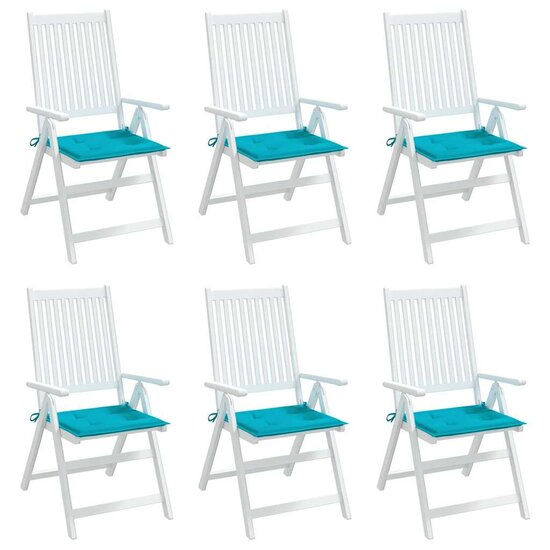 Tuinstoelkussens 6 st 50x50x4 cm stof turquoise