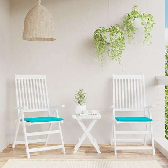 Tuinstoelkussens 2 st 50x50x4 cm stof turquoise