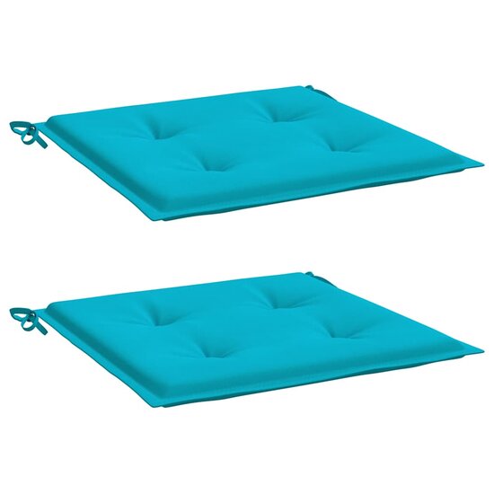 Tuinstoelkussens 2 st 50x50x4 cm stof turquoise